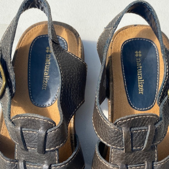 Naturalizer Women’s Size 9M Hiking Black Leather Sandals - Picture 4 of 8